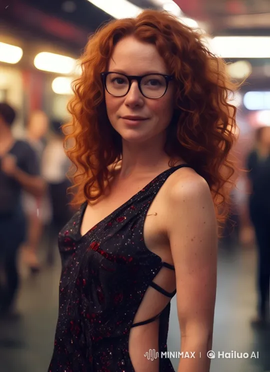 Elegant Woman Showcases Stylish Dress in Dynamic Setting – AI Generated Video | Hailuo AI