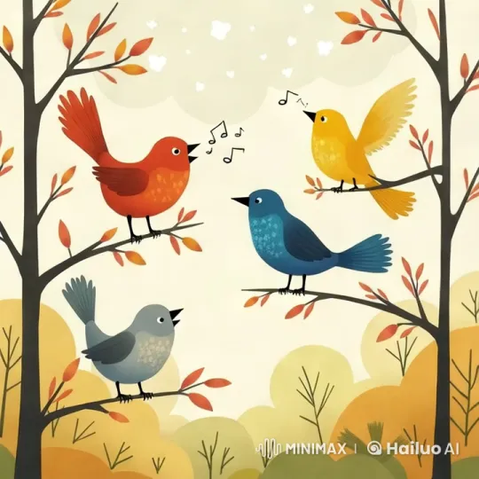 Children Enjoy Nature's Concert of Birdsong – AI Generated Video | Hailuo AI