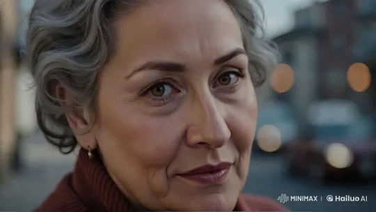 Portrait of a Gentle Smile in City Bokeh – AI Generated Video | Hailuo AI