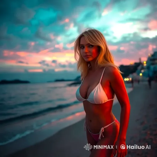Tranquil Sunset Beach Walk - Captivating Silhouette – AI Generated Video | Hailuo AI