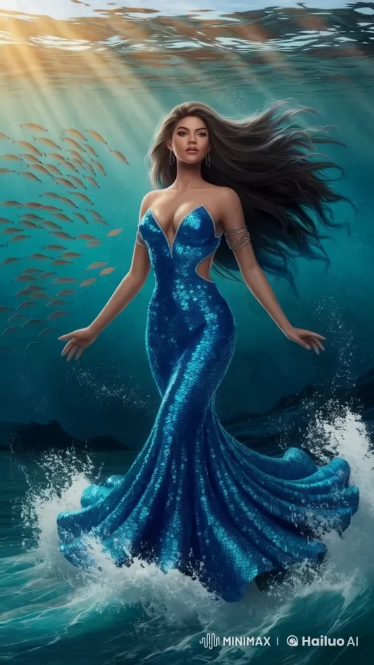 Yemaya: Goddess of the Ocean in Ethereal Underwater Dance – AI Generated Video | Hailuo AI