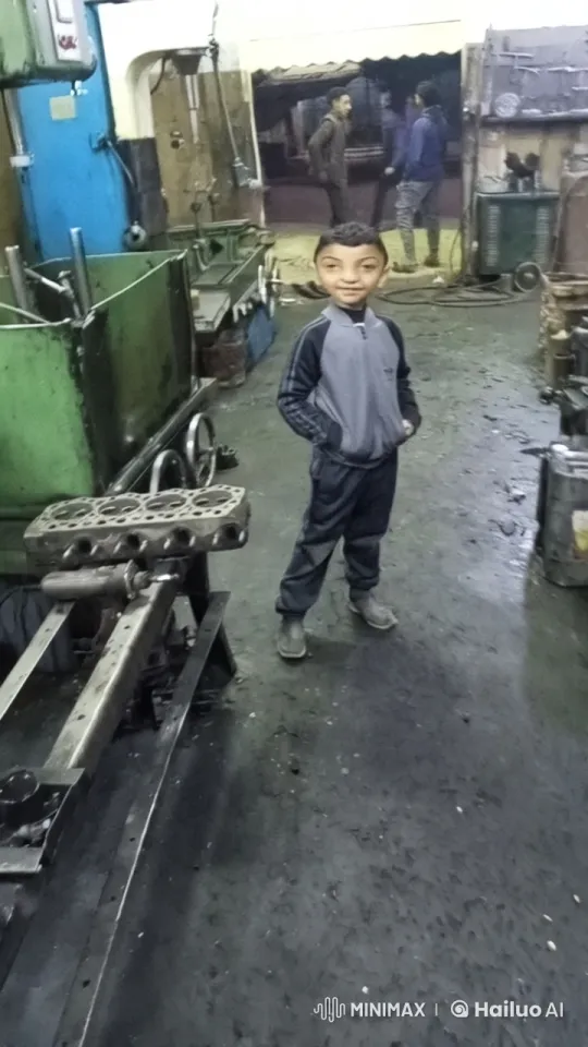 Child in Industrial Workshop Captured by Dynamic Tracking Shot – AI Generated Video | Hailuo AI