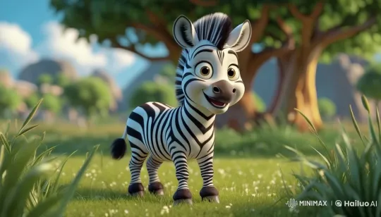 Joyful Zebra in a Vibrant Meadow – AI Generated Video | Hailuo AI