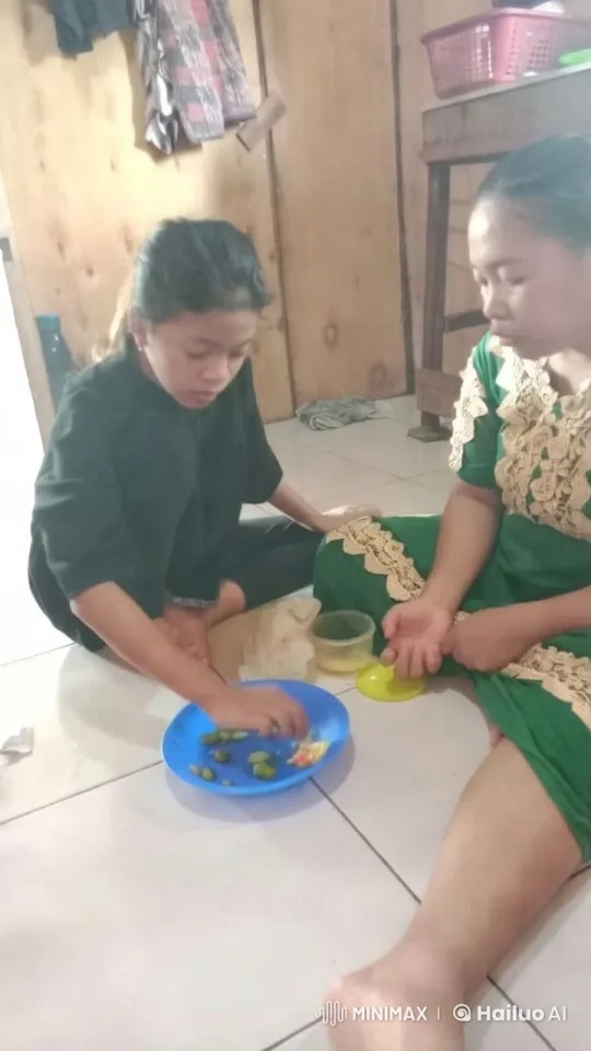 Two Individuals Sharing a Meal in a Modest Wooden Room – AI Generated Video | Hailuo AI