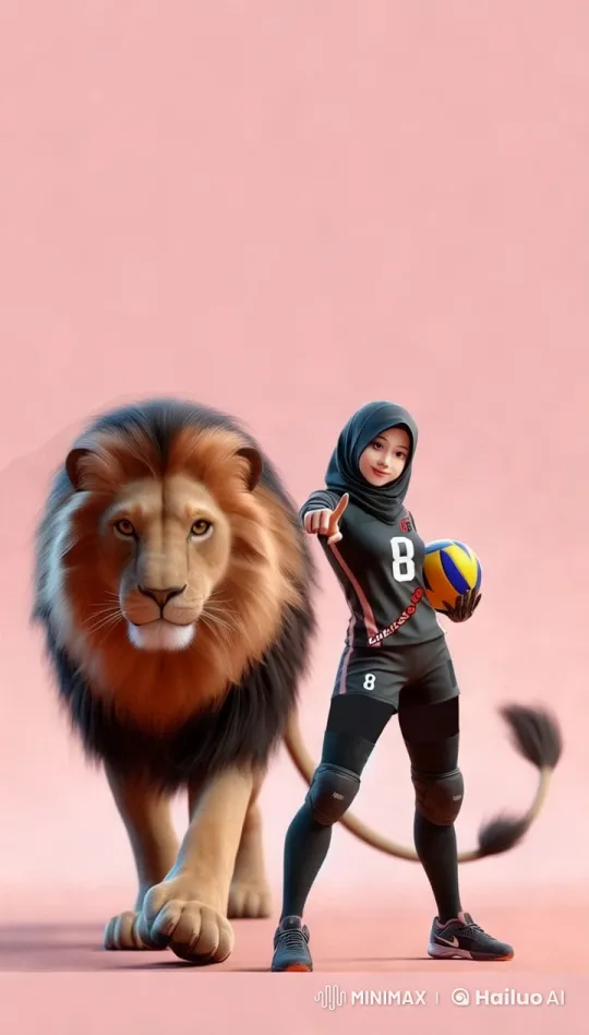 Warrior Woman and Armored Lion Advance in Aesthetic Scene – AI Generated Video | Hailuo AI