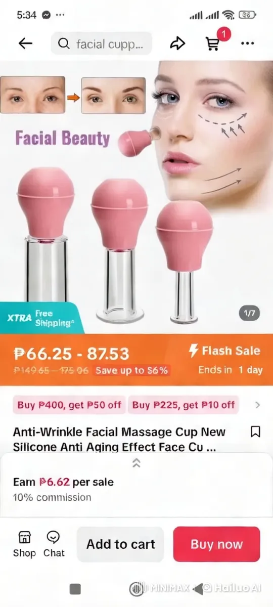 Close-Up Showcase of Pink Silicone Facial Massage Cups – AI Generated Video | Hailuo AI
