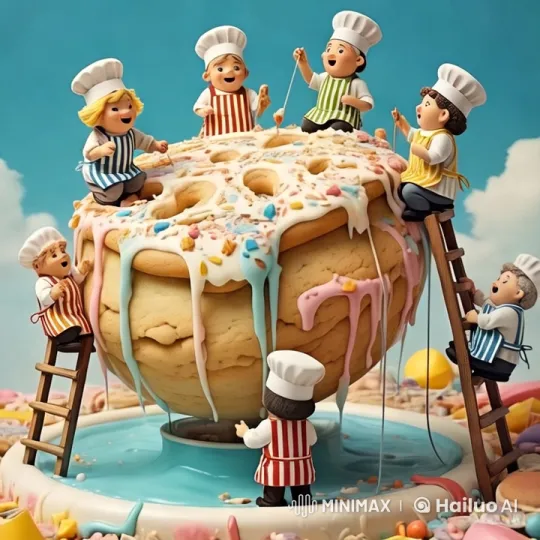 Tiny Chefs Decorate a Giant Cookie – AI Generated Video | Hailuo AI