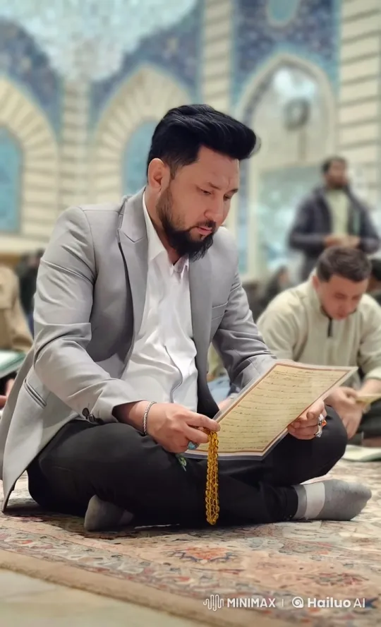 Man阻止 from Leading Prayer in Serene Mosque – AI Generated Video | Hailuo AI