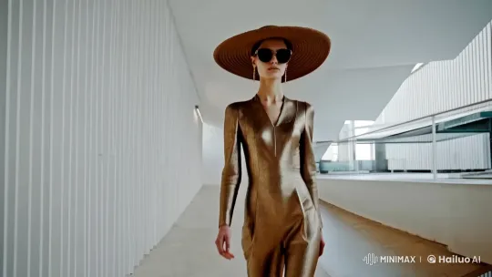 Minimalist Chanel Fashion Showcased in Bauhaus Setting – AI Generated Video | Hailuo AI