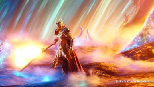 Nezha's Majestic Standoff in Celestial Realm – AI Generated Video | Hailuo AI