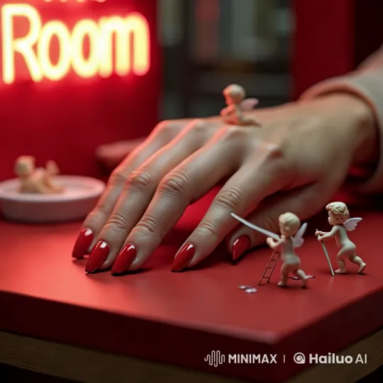 Miniature Cupids Performing Manicure on Elegant Hand – AI Generated Video | Hailuo AI