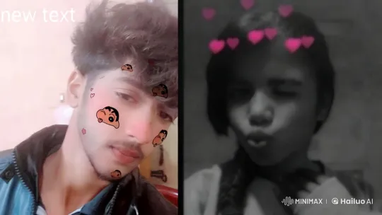 Intimate Affection: Young Couple's Tenderness in Split-Screen – AI Generated Video | Hailuo AI