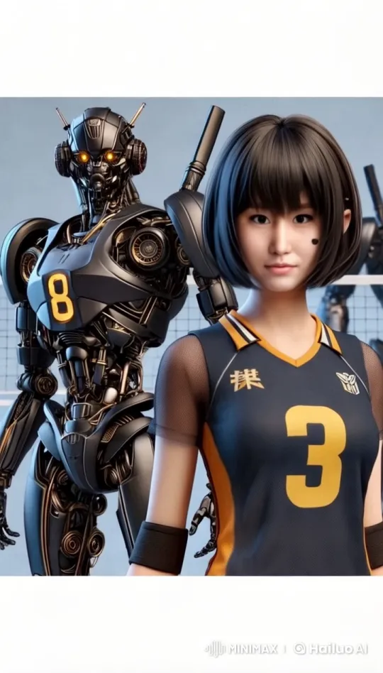 Woman and Robot Walk in Dynamic Live2D Animation – AI Generated Video | Hailuo AI