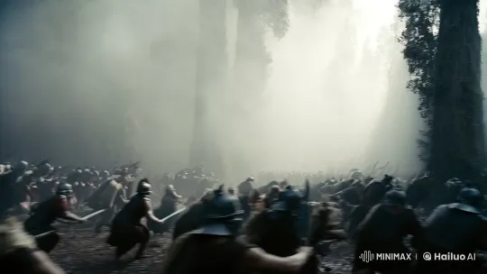 Battle of Germania: Intense Clash in Ancient Forest – AI Generated Video | Hailuo AI