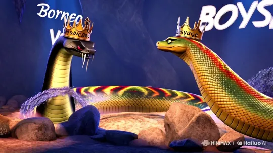 Borneo vs Boysavage: Majestic Snakes in Venomous Duel – AI Generated Video | Hailuo AI