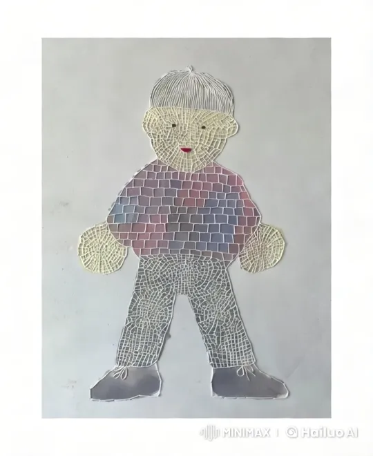Mosaic Artwork of a Cheerful Child Captured in Detail – AI Generated Video | Hailuo AI