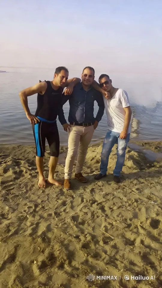 Male Bonding on Tranquil Beach Setting – AI Generated Video | Hailuo AI