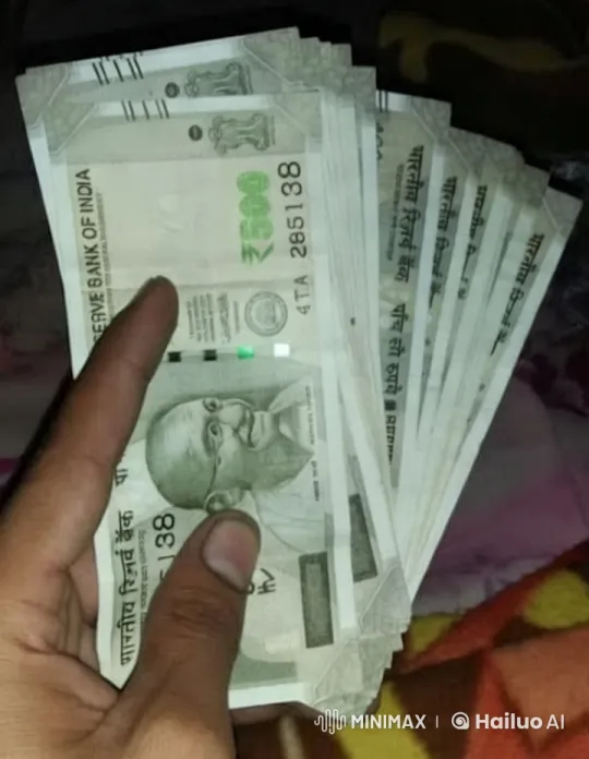 Close-up Display of Crisp Indian Currency Notes – AI Generated Video | Hailuo AI