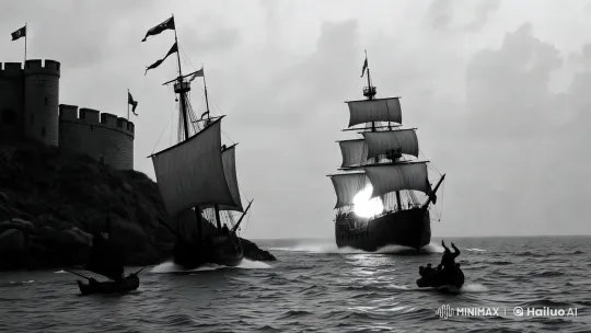 Stormy Seas and Medieval Castle: A Nautical Drama – AI Generated Video | Hailuo AI