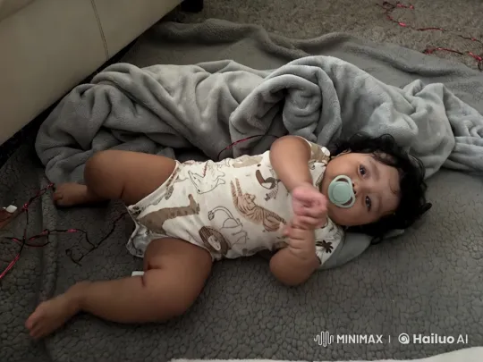 Baby Dancing Enthusiastically in Cozy Setting – AI Generated Video | Hailuo AI