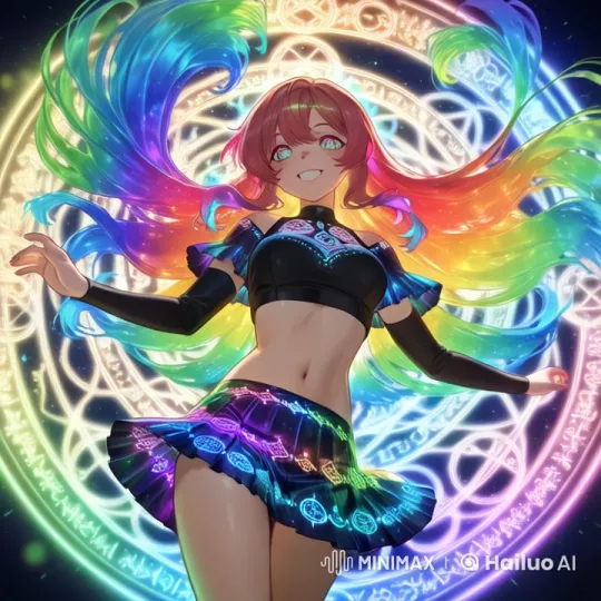 Iridescent Girl in Magical Mandala Live2D Animation – AI Generated Video | Hailuo AI