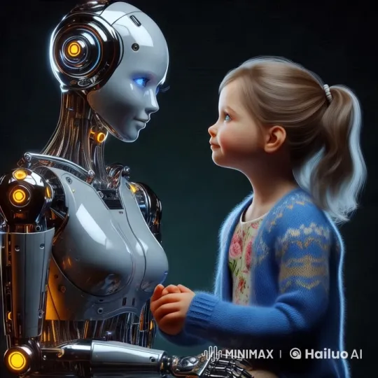 Futuristic Robot and Child Bond in Intimate Embrace – AI Generated Video | Hailuo AI