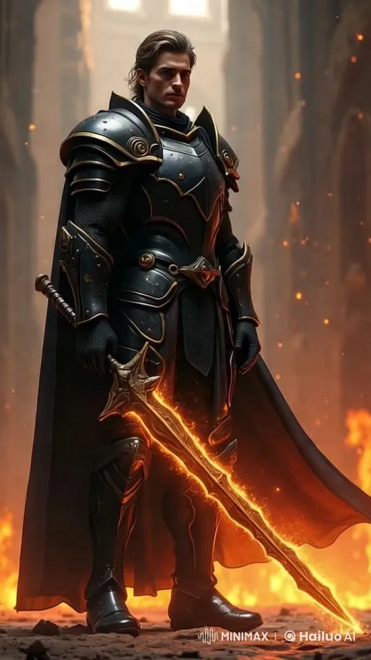 Legendary Knight Ignites Battlefield in Epic Confrontation – AI Generated Video | Hailuo AI