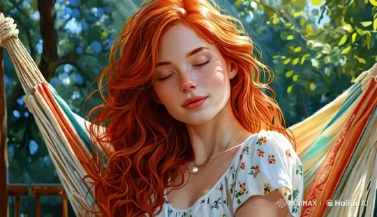 Red-haired Woman Perform Graceful Kungfu in Lush Forest – AI Generated Video | Hailuo AI