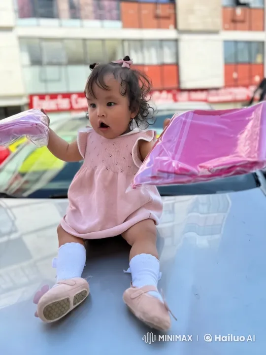 Child Dancing on Car Hood in Colorful Cityscape – AI Generated Video | Hailuo AI