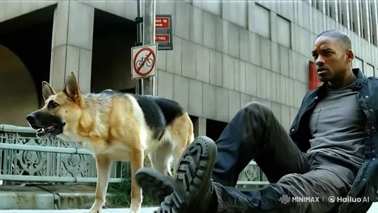 German Shepherd on Alert Amidst Urban Tension – AI Generated Video | Hailuo AI