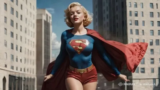 Supergirl Strides Confidently Through Bustling Cityscape – AI Generated Video | Hailuo AI