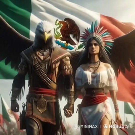 Cultural Celebration: Dressed in Tradition, Eagle Mask, and Vibrant Headdress – AI Generated Video | Hailuo AI