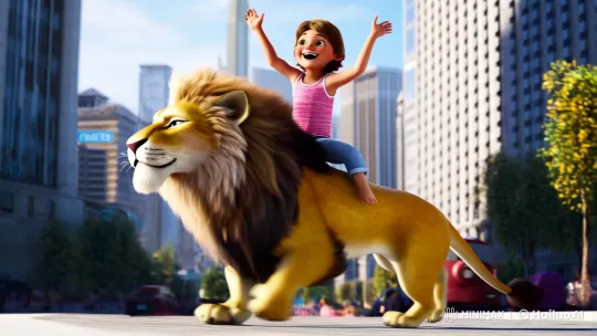 Child and Fox Dance Through Cityscape in Animated Delight – AI Generated Video | Hailuo AI