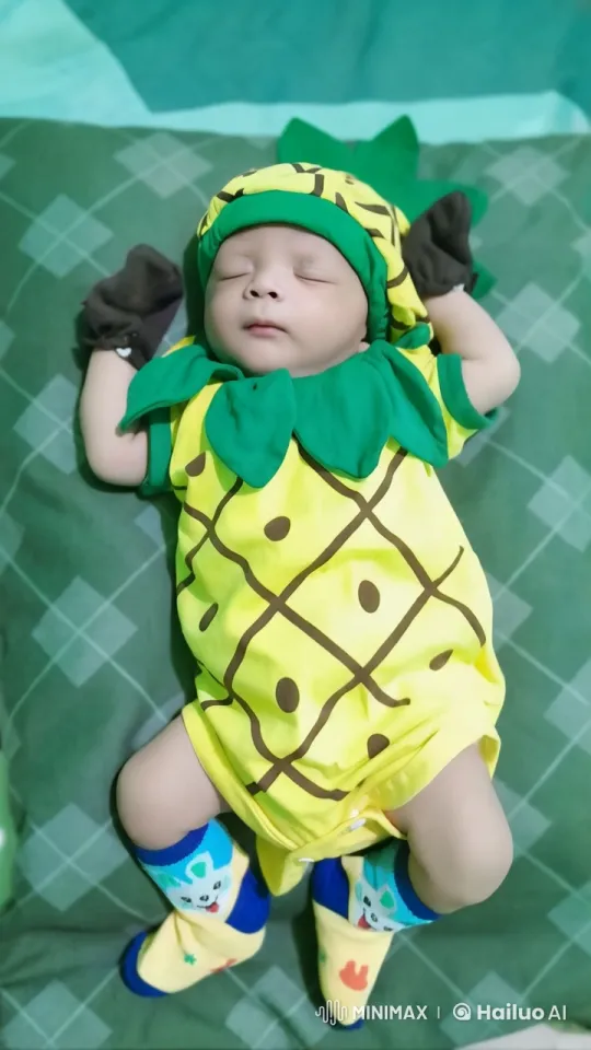 Adorable Baby in Pineapple Costume Dancing Joyfully – AI Generated Video | Hailuo AI