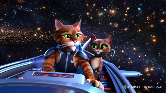 Captain Whiskers' Legendary Space Mission in Feline Universe – AI Generated Video | Hailuo AI