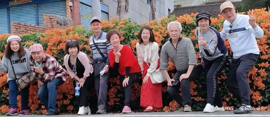 Cheerful Dancers in Orange Flowers with Rustic Background – AI Generated Video | Hailuo AI