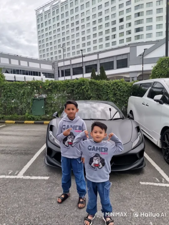 Boys in 'GAMER' Sweatshirts Perform Kungfu in Parking Lot – AI Generated Video | Hailuo AI