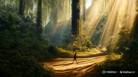Boy Confronts Dual Paths in Enchanted Forest – AI Generated Video | Hailuo AI