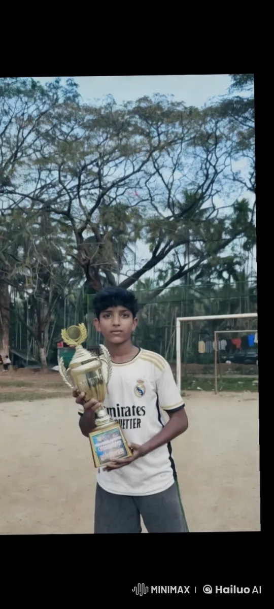 Young Boy Showcases Trophy, Receives Affectionate Kiss – AI Generated Video | Hailuo AI
