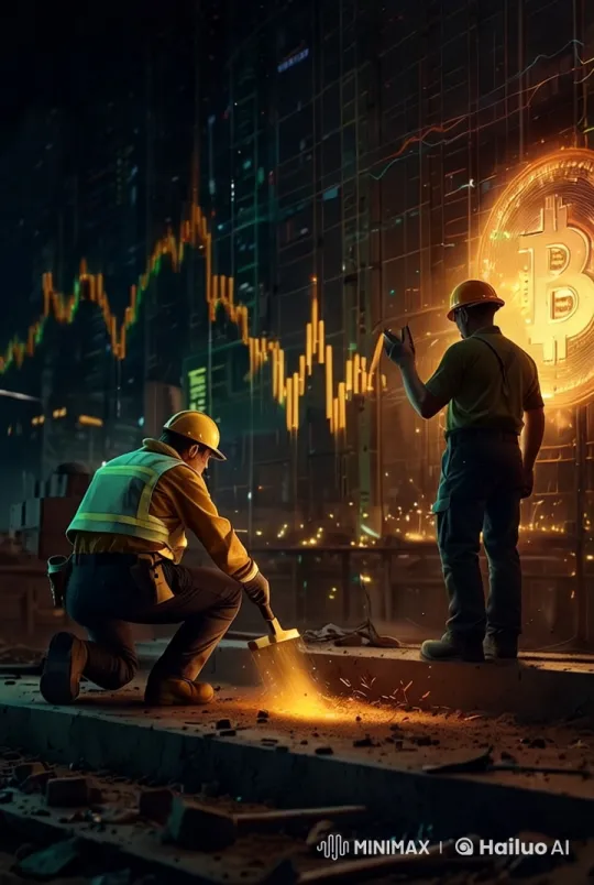 Miniature Workers Construct Bitcoin Chart in Futuristic Simulation – AI Generated Video | Hailuo AI