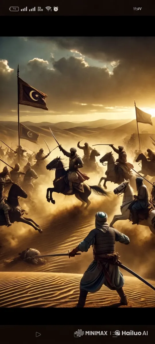 Dramatic Sunset Battlefield with Armored Horsemen – AI Generated Video | Hailuo AI