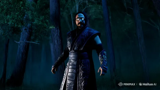 Mortal Kombat-Inspired Ninja in Dark Forest Under Moonlight – AI Generated Video | Hailuo AI