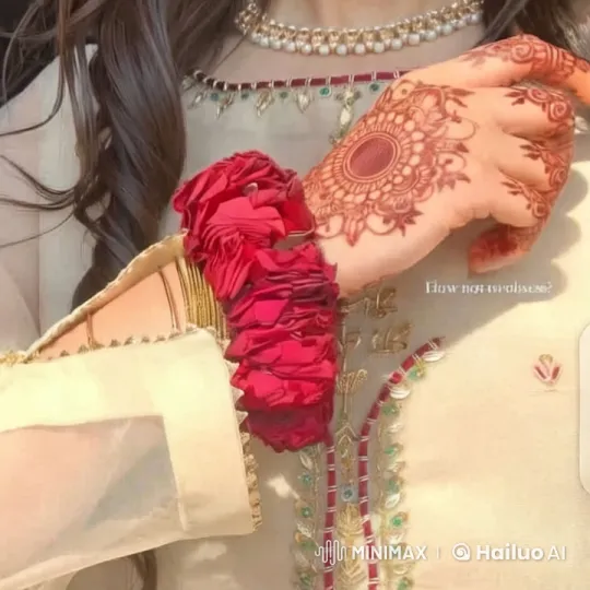 Elegant Display of Traditional Attire with Henna and Bangles – AI Generated Video | Hailuo AI