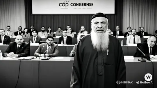 Muslim Senior Man Reveals Himself as Glamorous Young Woman at Conference – AI Generated Video | Hailuo AI