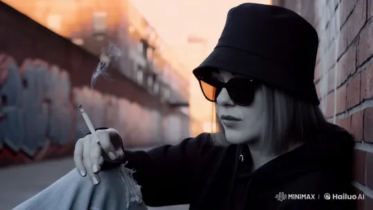 Young Woman in Street Style with Mysterious Aura – AI Generated Video | Hailuo AI
