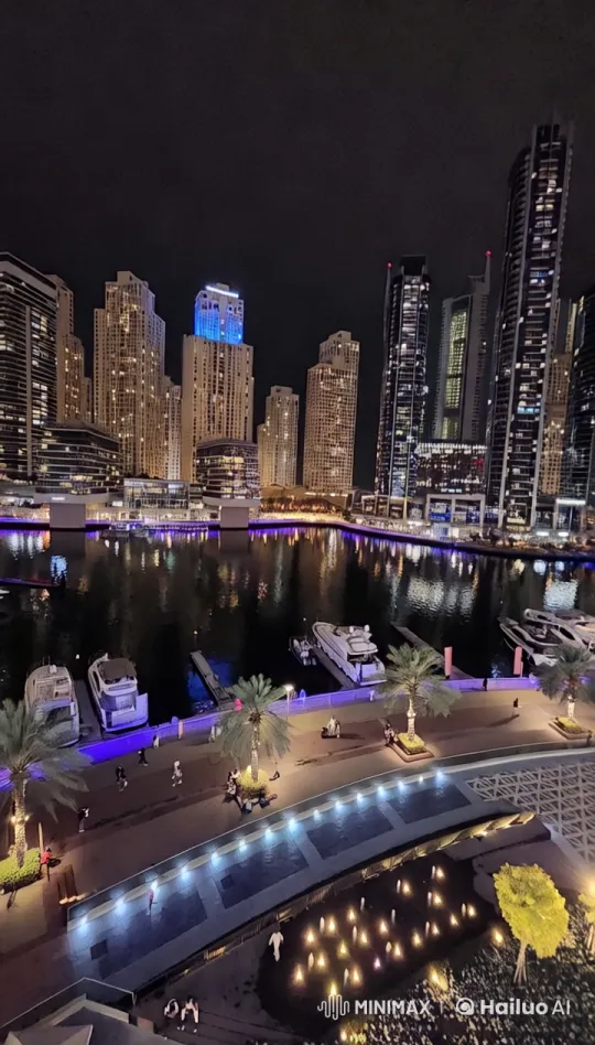 Vibrant Cityscape with Enchanting Dancing Fountain – AI Generated Video | Hailuo AI