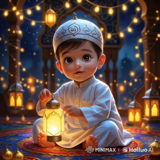 Adorable Toddler Celebrates Ramadan with Lantern – AI Generated Video | Hailuo AI