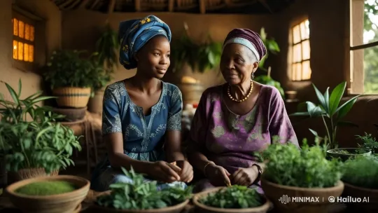 Traditional Attire and Herbs in Cozy, Natural Setting – AI Generated Video | Hailuo AI