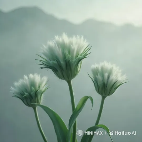 Hummingbird Interacts with Delicate Flowers in Misty Mountains – AI Generated Video | Hailuo AI