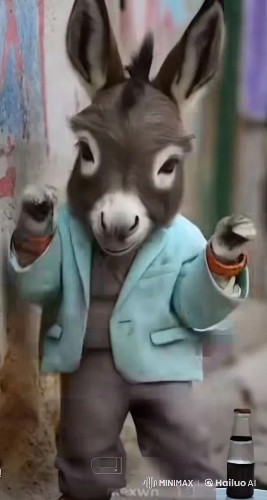 Donkey Dancing with Rosary in Graffiti Setting – AI Generated Video | Hailuo AI